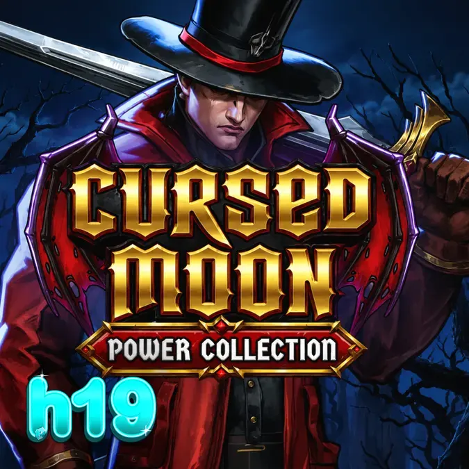 Tampilan visual slot Cursed Moon Power Collection dengan tema gotik